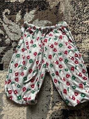 Women’s White Holiday Mug-Print Pajama Pants